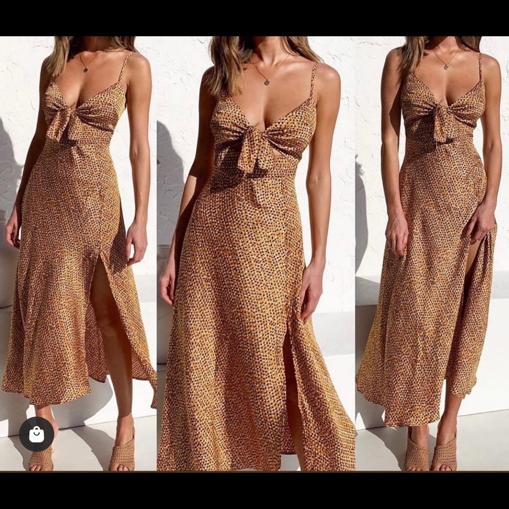 Front tie midi dress